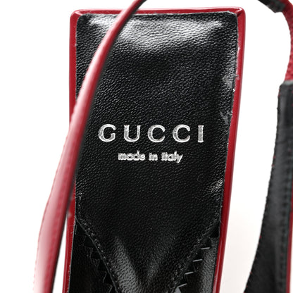Gucci Nappa Mallory Pointed Toe Slingback Sandal 37 New Cherry 6 of 9