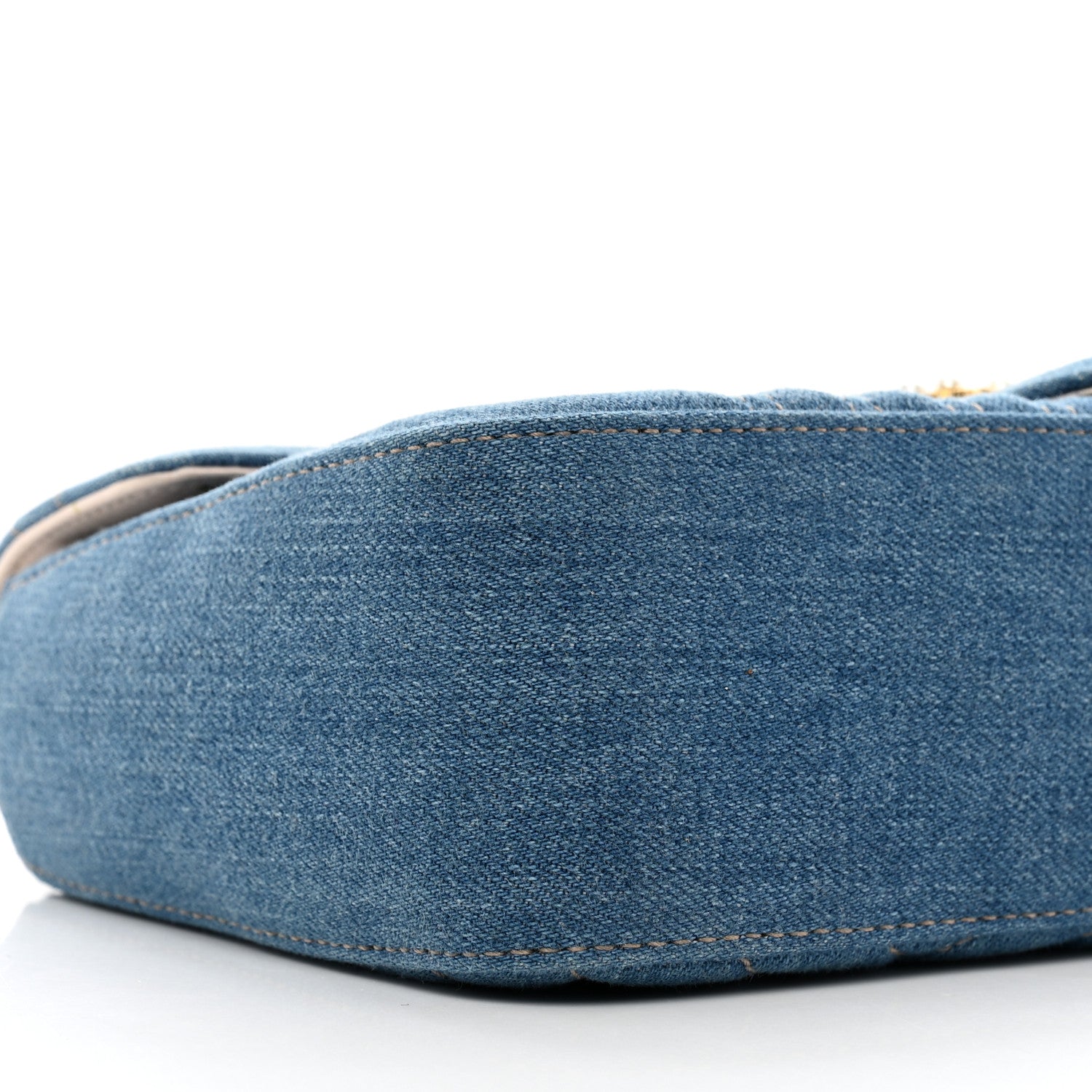 Gucci Denim Matelasse Small Pearly GG Marmont Shoulder Bag Blue 9 of 10