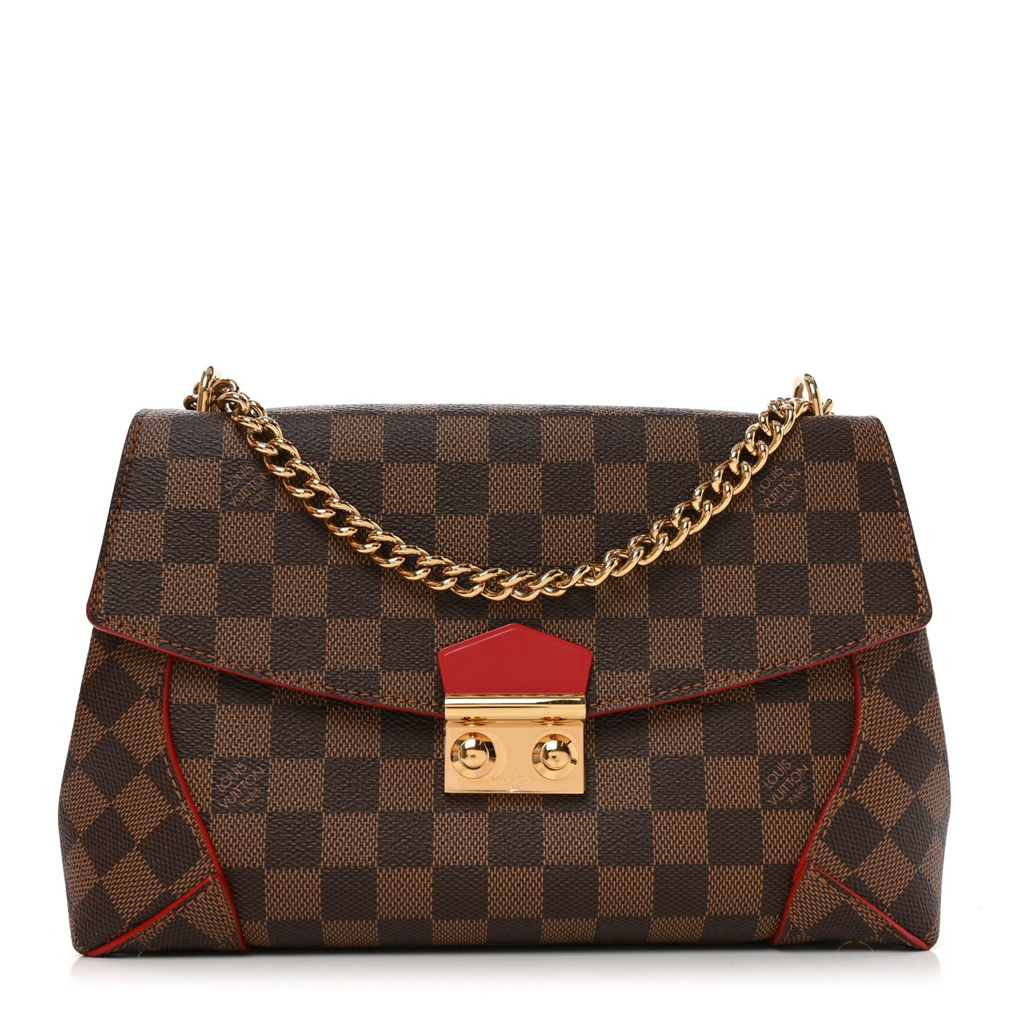 Damier Ebene Caissa Clutch Cherry