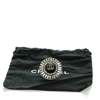 Chanel Enamel CC Baguette Crystal Ring 5 Black 5 of 5