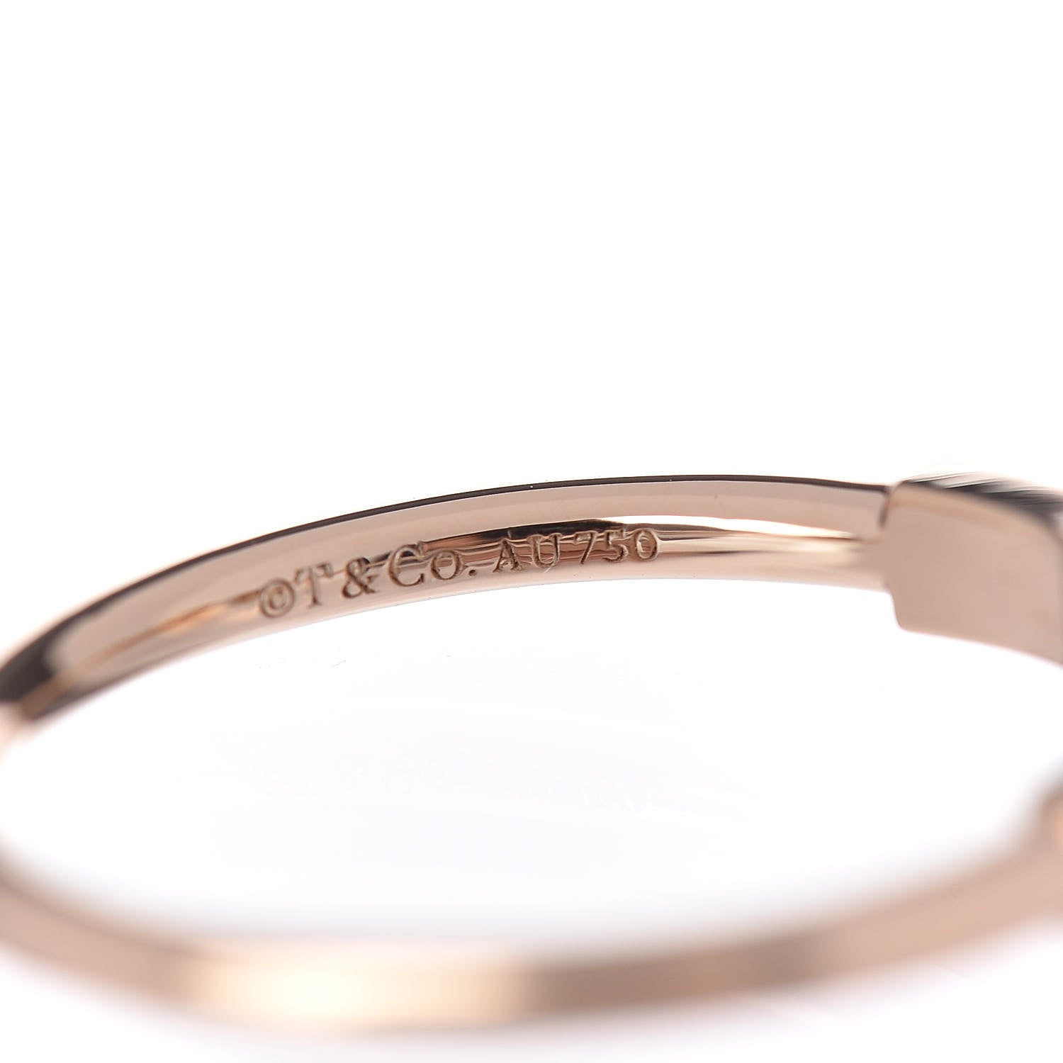 Tiffany 18K Rose Gold Diamond T Wire Ring 53 6.5 5 of 6
