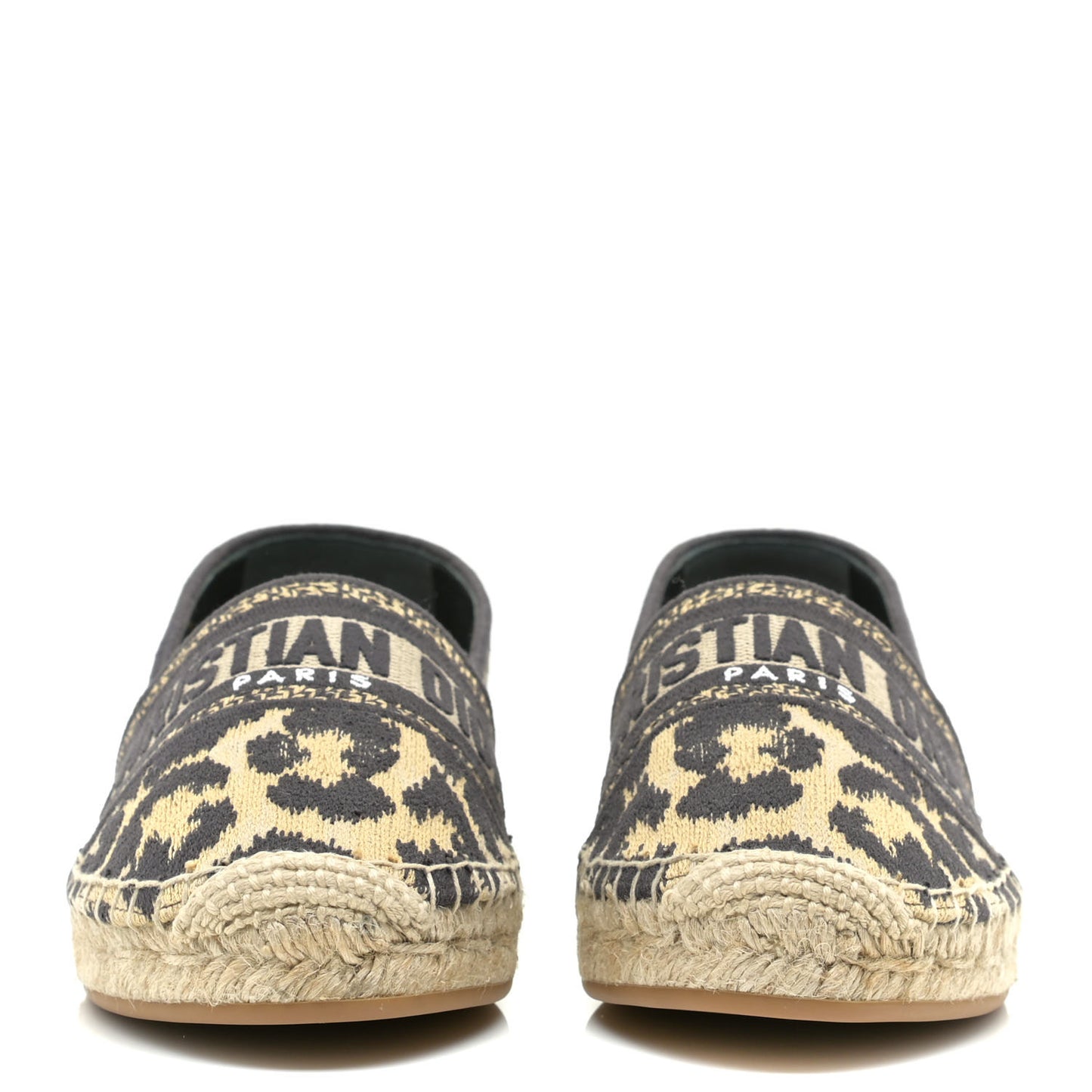 Cotton Embroidered Leopard Print Granville Espadrille 36.5 Natural