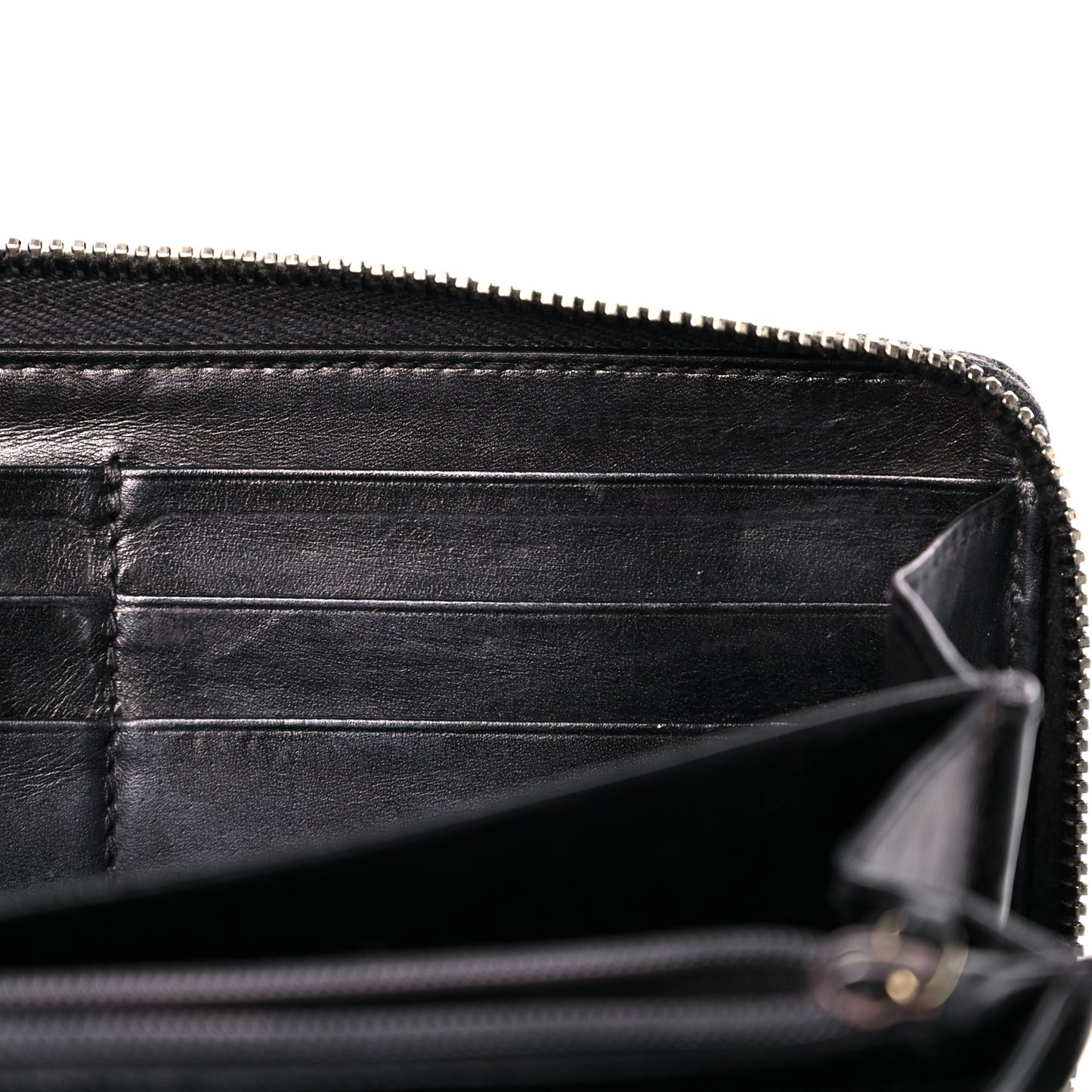 Guccissima Large Twins Zip Around Wallet Black