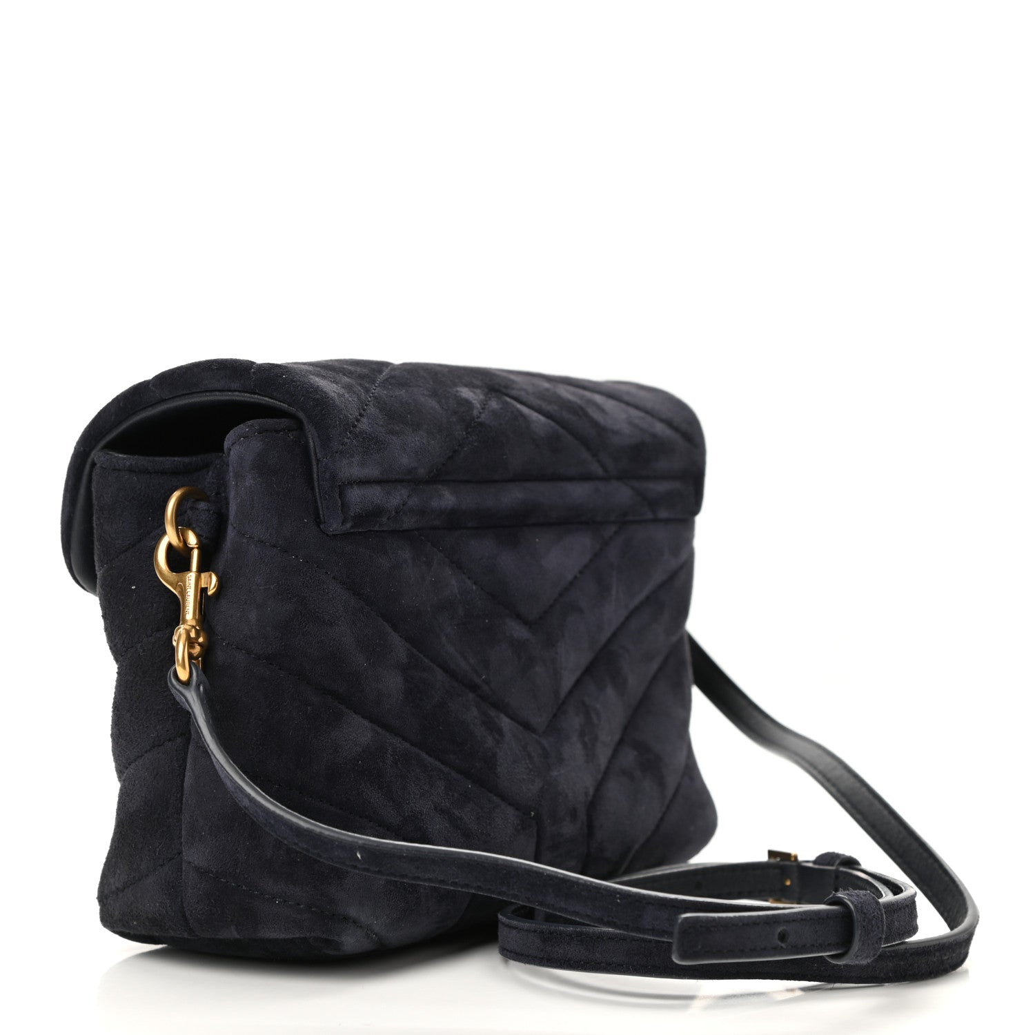Saint Laurent Suede Toy Loulou Shoulder Bag Deep Marine 3 of 11