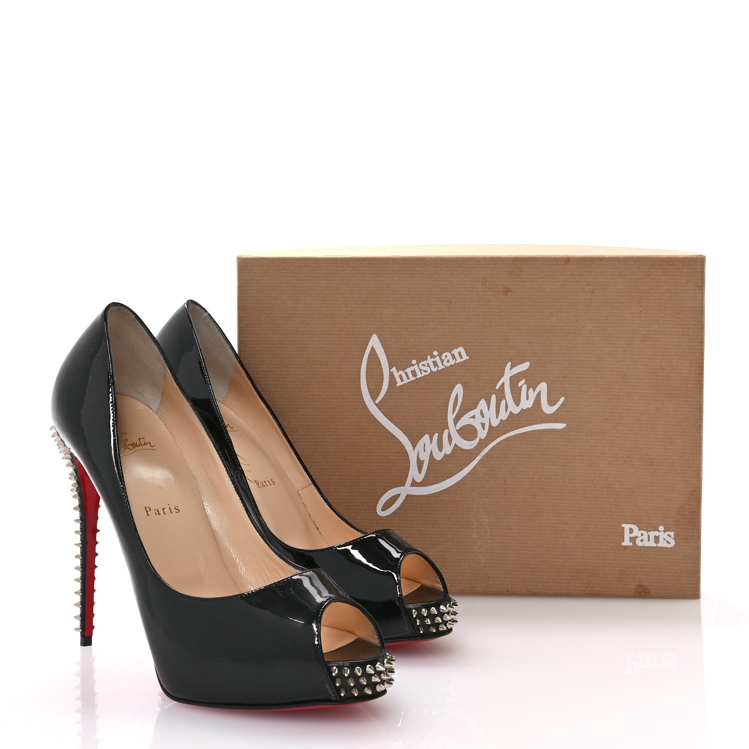 Christian Louboutin Patent New Very Prive Spikes 120 Pumps 40.5