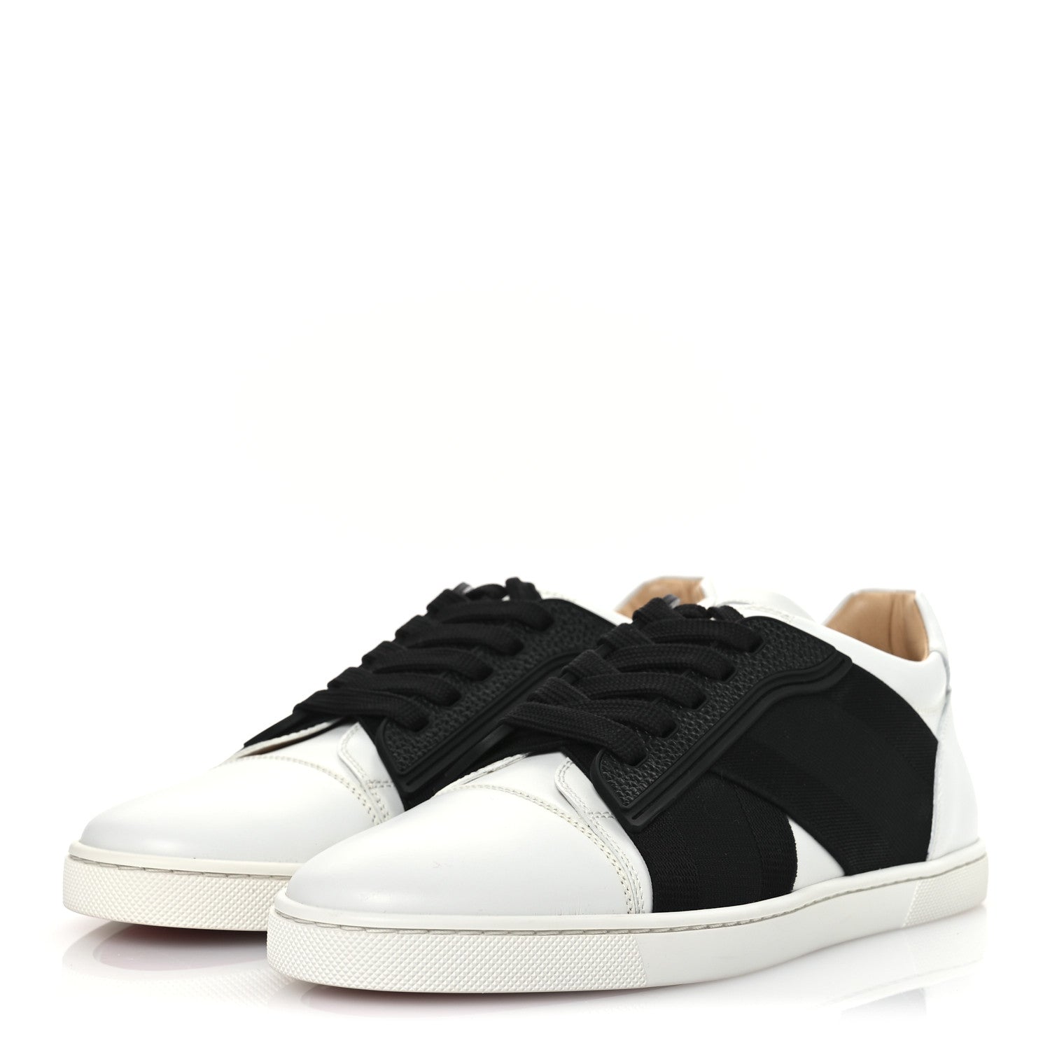 Christian Louboutin Calfskin Elastikid Donna Flat Sneakers 37 Bianco Black 4 of 10