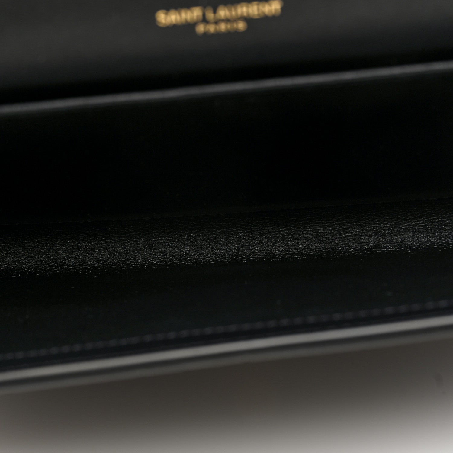 Saint Laurent Calfskin Crocodile Embossed Monogram Uptown Chain Wallet Black 7 of 10