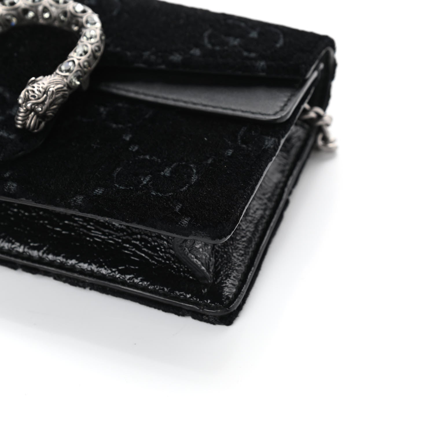 Gucci Velvet GG Monogram Super Mini Dionysus Shoulder Bag Black 8 of 8