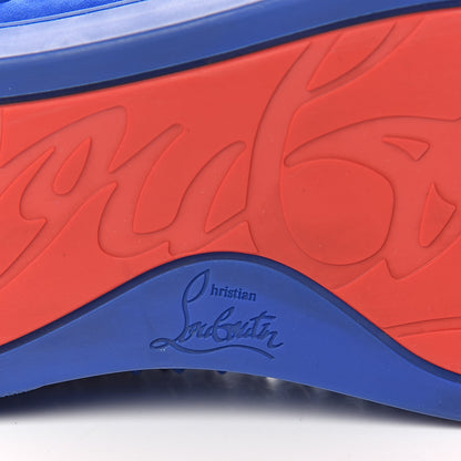 Christian Louboutin Suede Mens Louis Spikes Flat Sneakers 43 Azzurro 8 of 10