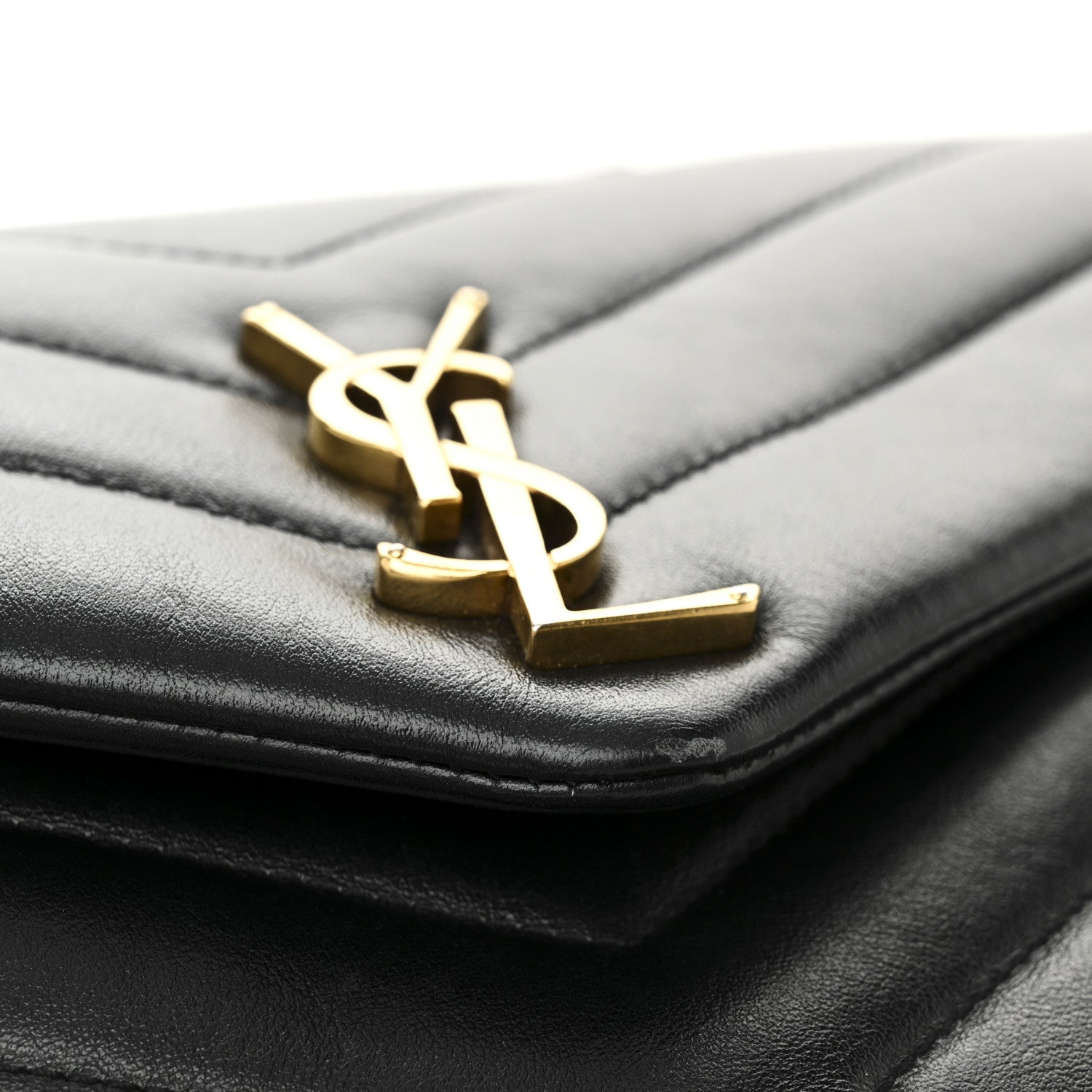 Saint Laurent Calfskin Y Quilted Monogram Small Loulou Chain Satchel Black 11 of 11