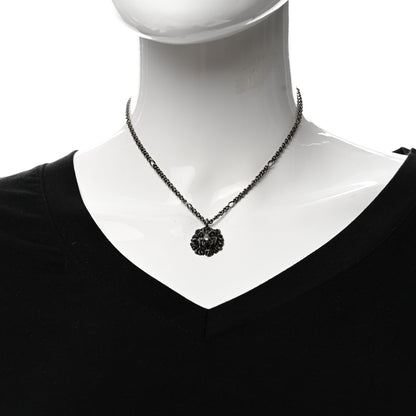 Gucci Metal Lion Head Necklace Silver 2 of 6