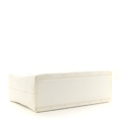 Chanel Caviar Quilted Tote With Clutch White 5 of 18