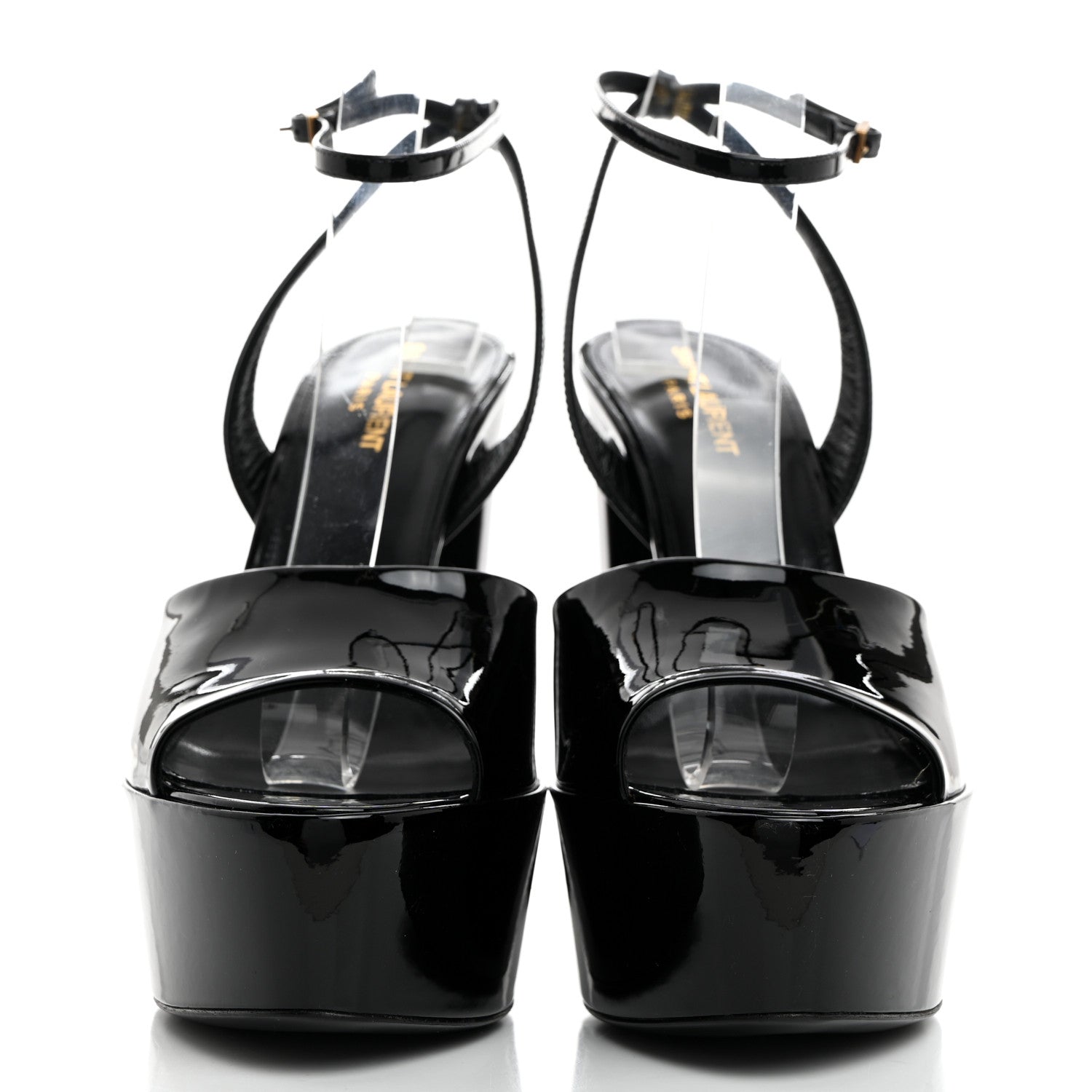 Saint Laurent Patent Jodie 95 Platform Sandals 41 Black 2 of 9