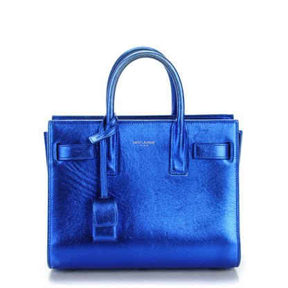 Saint Laurent Metallic Calfskin Nano Sac De Jour Royal Blue 1 of 9