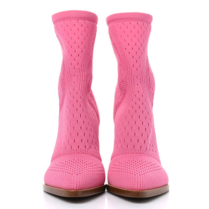 Fendi Technical 3D Mesh FFrame Ankle Boots 35.5 Pink 2 of 8