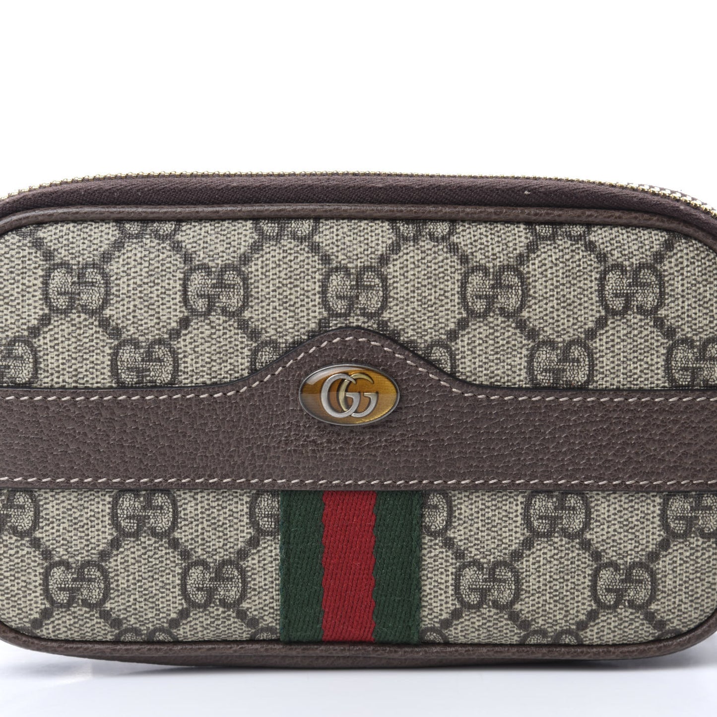 GG Supreme Monogram Ophidia Belted iPhone Case 75 30 Dark Brown