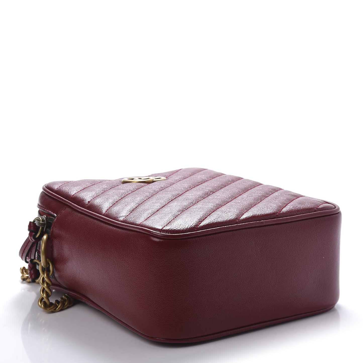 Azalea Calfskin Matelasse Diagonal Tall GG Marmont Crossbody Bag Romantic Cerise