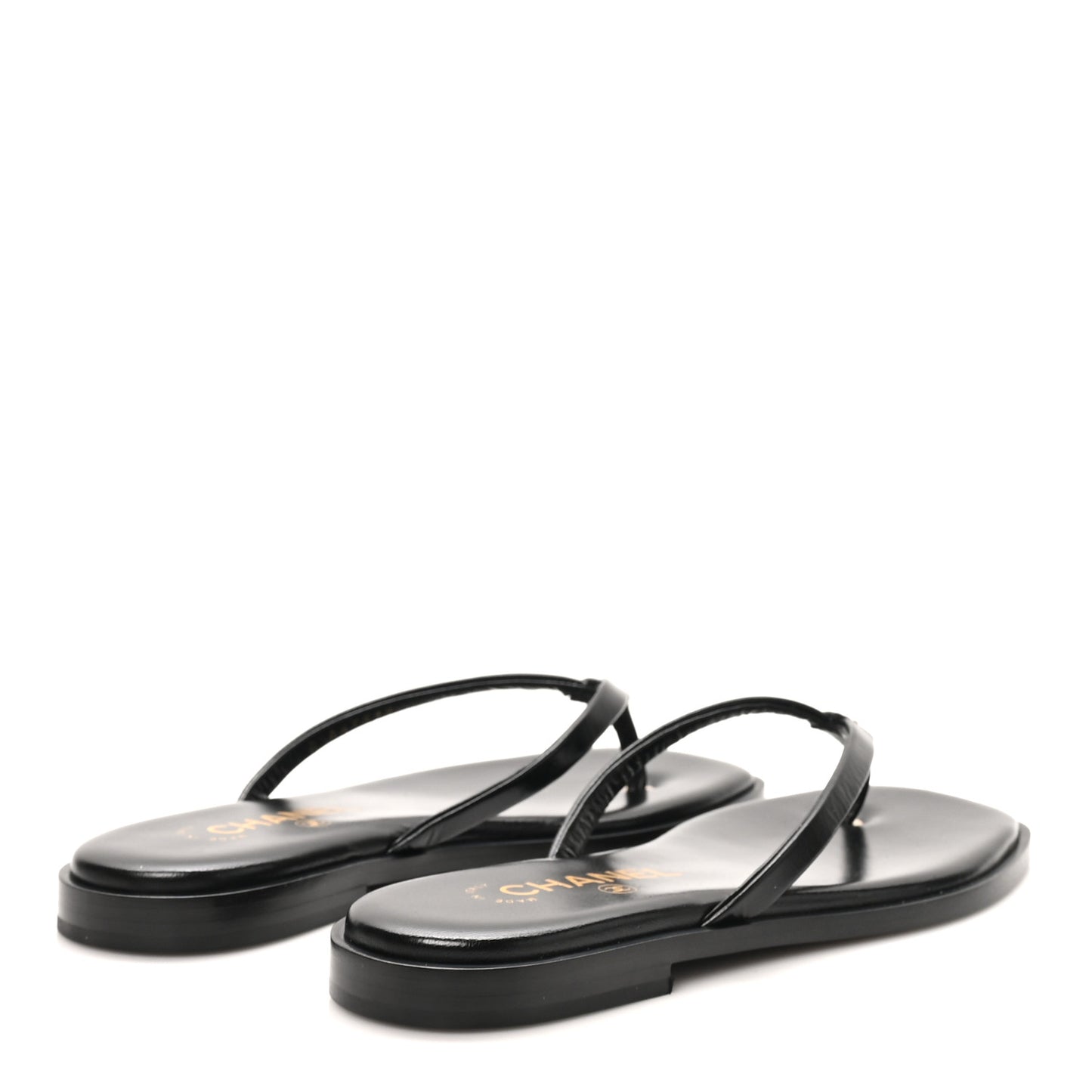Goatskin CC Times Square Thong Sandals 37 Black