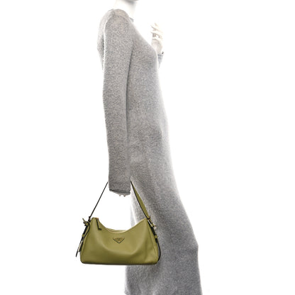 Prada Soft Calfskin Medium Aimee Shoulder Bag Pistachio 2 of 9