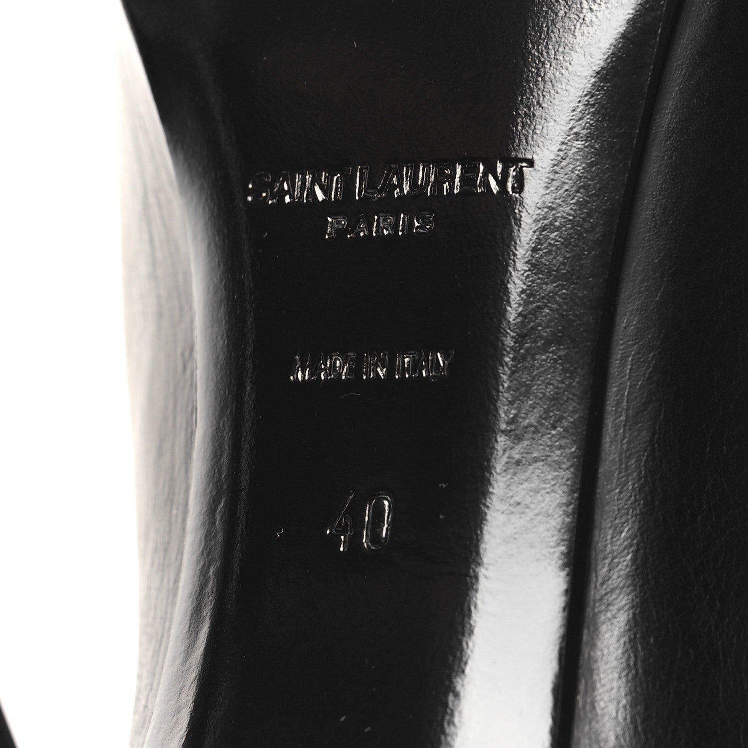 Saint Laurent Smooth Calfskin Linda 100 Knee High Boots 40 Black 7 of 7
