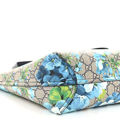 Gucci GG Supreme Monogram Blooms Small Reversible Tote Beige Blue Navy 12 of 15