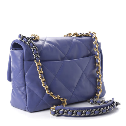 Chanel Goatskin Quilted Large Chanel 19 Flap Purple 3 of 11