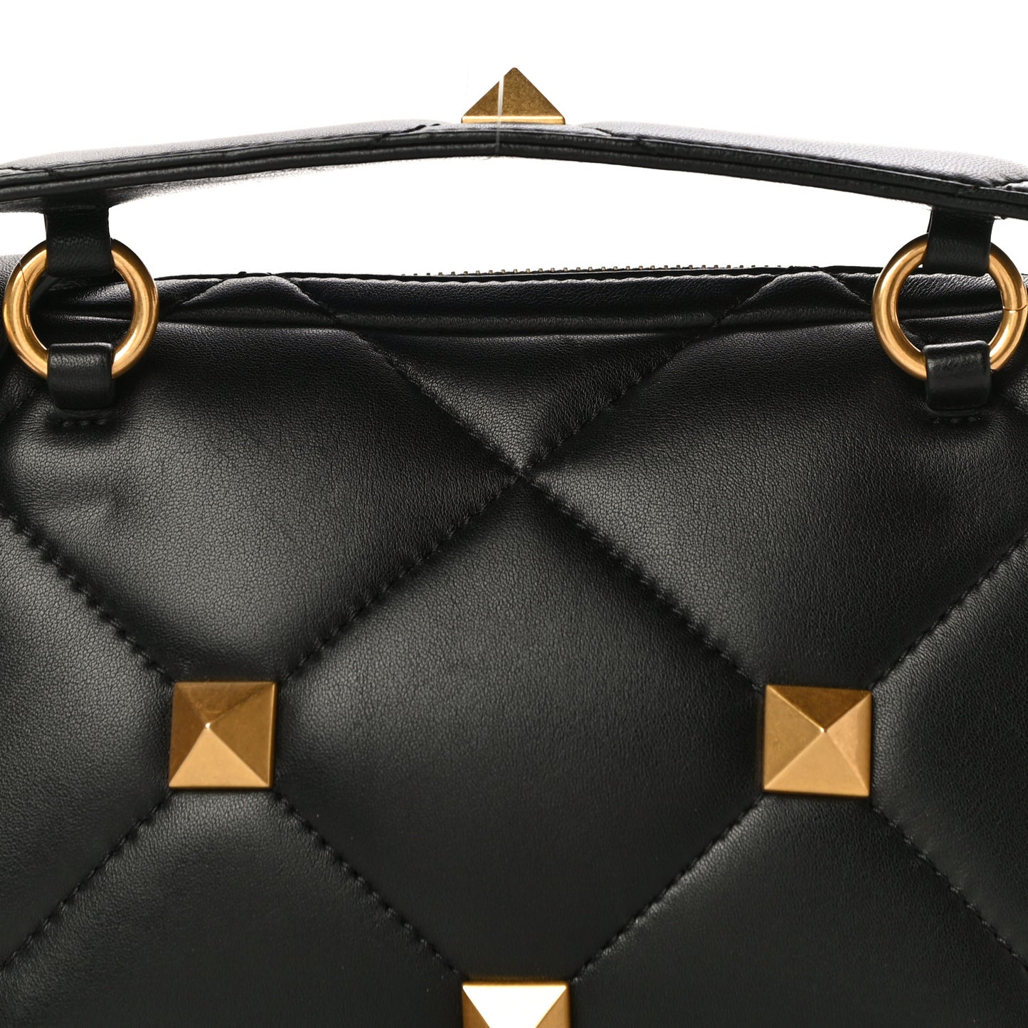 Nappa Roman Stud Crossbody Black