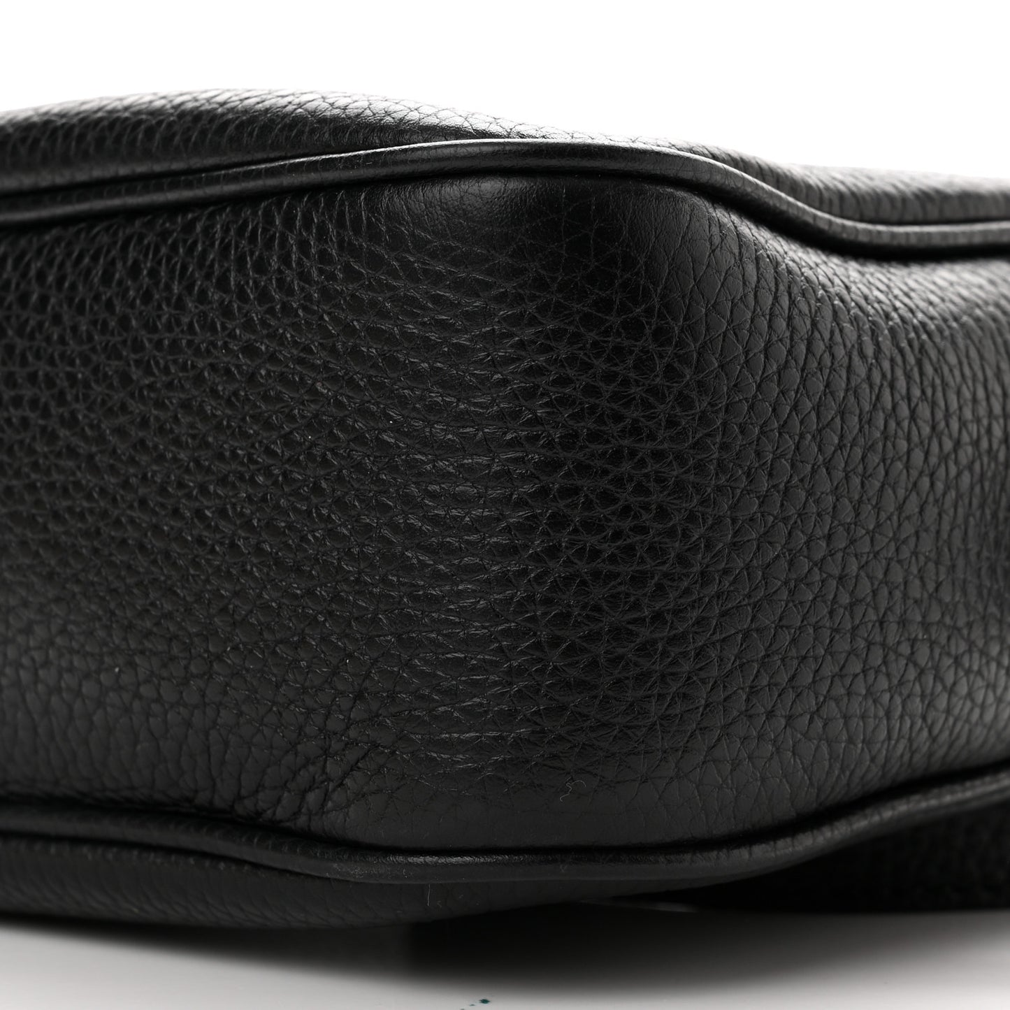 Pebbled Calfskin Small Soho Disco Bag Black