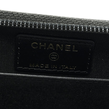 Chanel Caviar Quilted Boy Zip Around Coin Purse Wallet Black 6 of 8