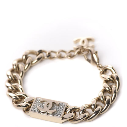 Chanel Crystal Chain CC Bracelet Gold 1 of 5