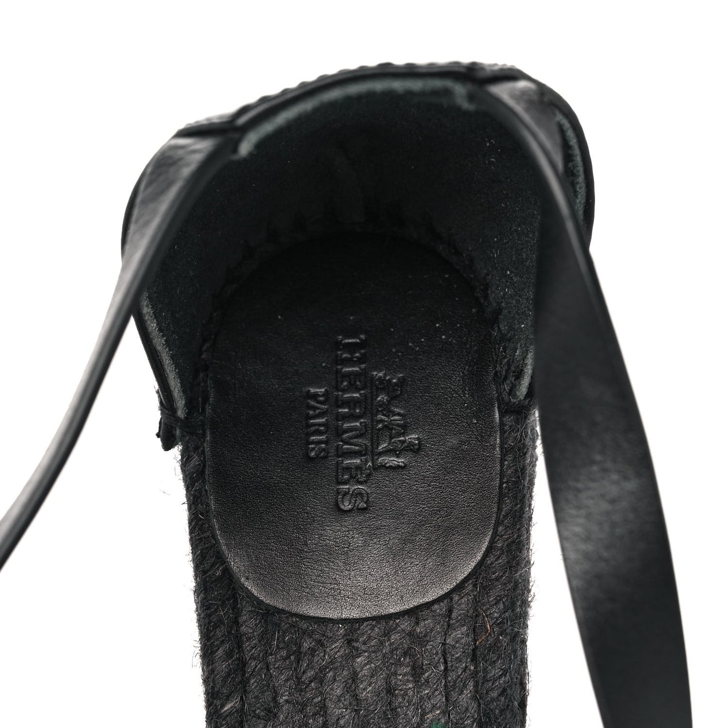 Calfskin Tivoli Espadrille Wedge Sandals 36 Black