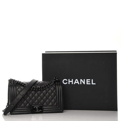 Chanel Caviar Quilted Medium Boy Flap So Black 8 of 8