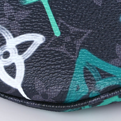 Louis Vuitton Monogram Eclipse LV Graffiti Discovery Bumbag Green Lights 7 of 8