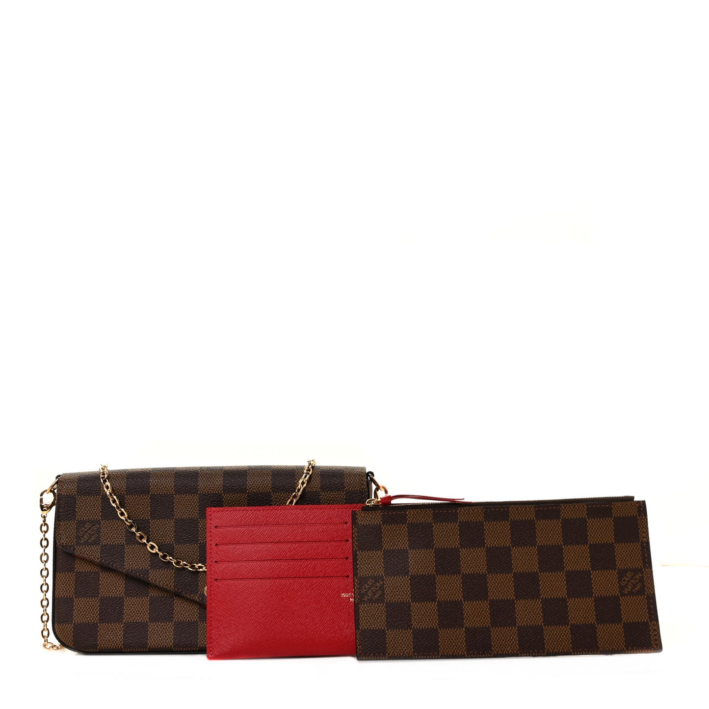 Damier Ebene Pochette Felicie Chain Wallet