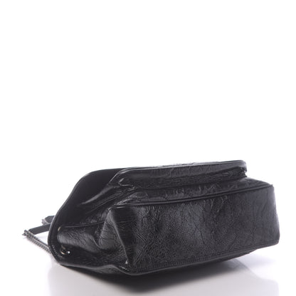 Saint Laurent Crinkled Calfskin Matelasse Monogram Large Niki Chain Satchel Black 4 of 9