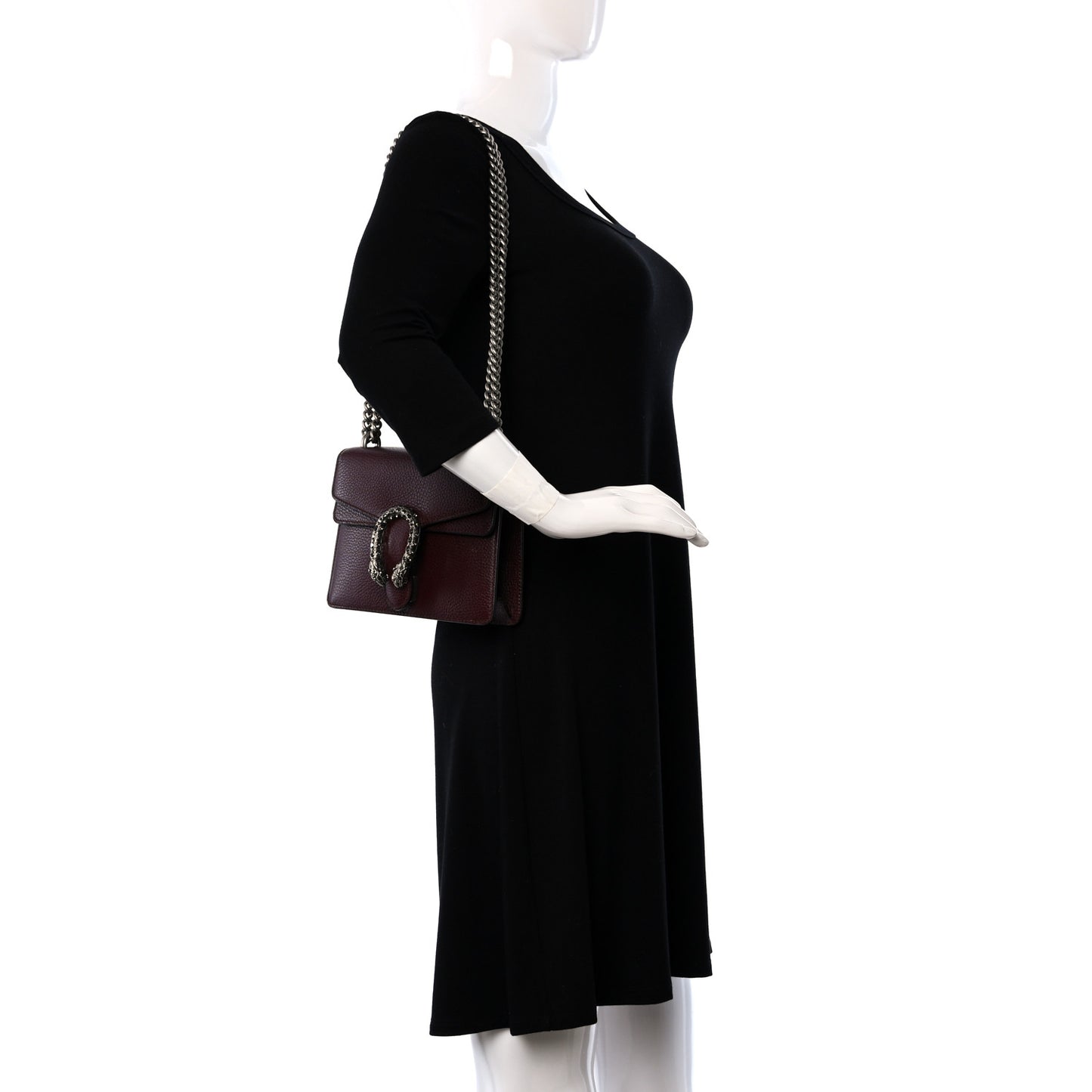 Dollar Calfskin Crystal Mini Dionysus Shoulder Bag Vintage Bordeaux