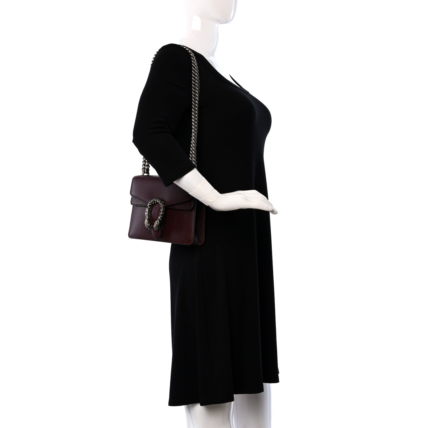 Gucci Dollar Calfskin Crystal Mini Dionysus Shoulder Bag Vintage Bordeaux 2 of 11