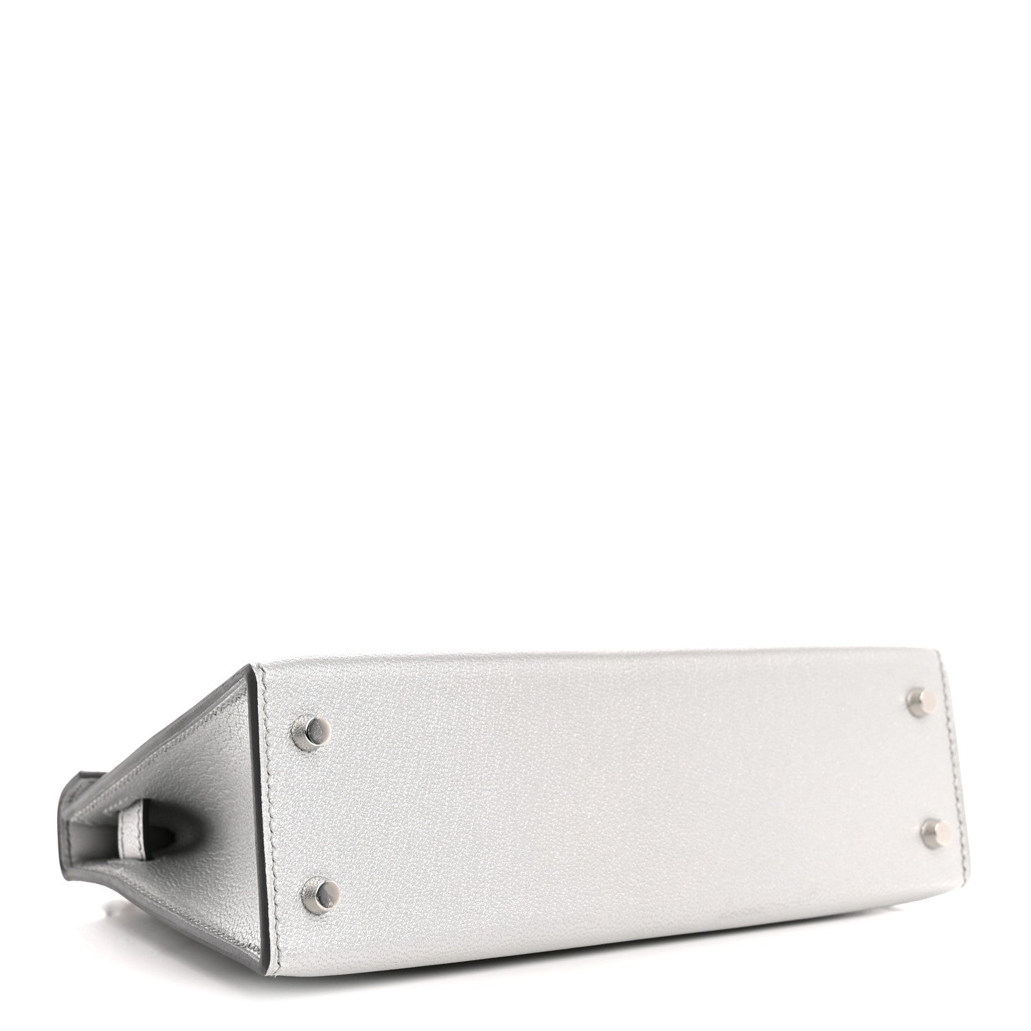 Hermes Metallic Chevre Chamkilight Mini Kelly Sellier 20 Argent