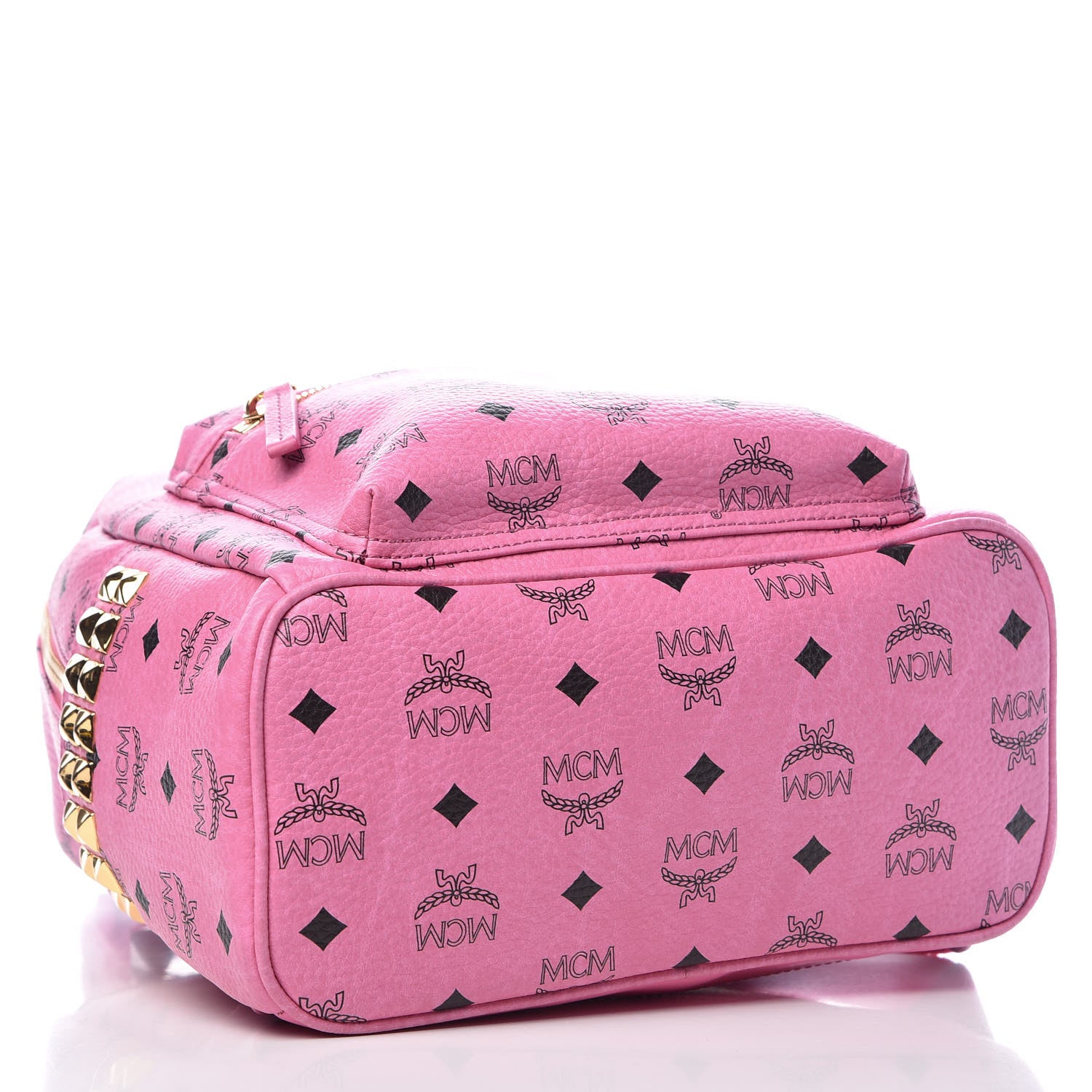 MCM Visetos Small Side Stud Stark Backpack Pink 4 of 15