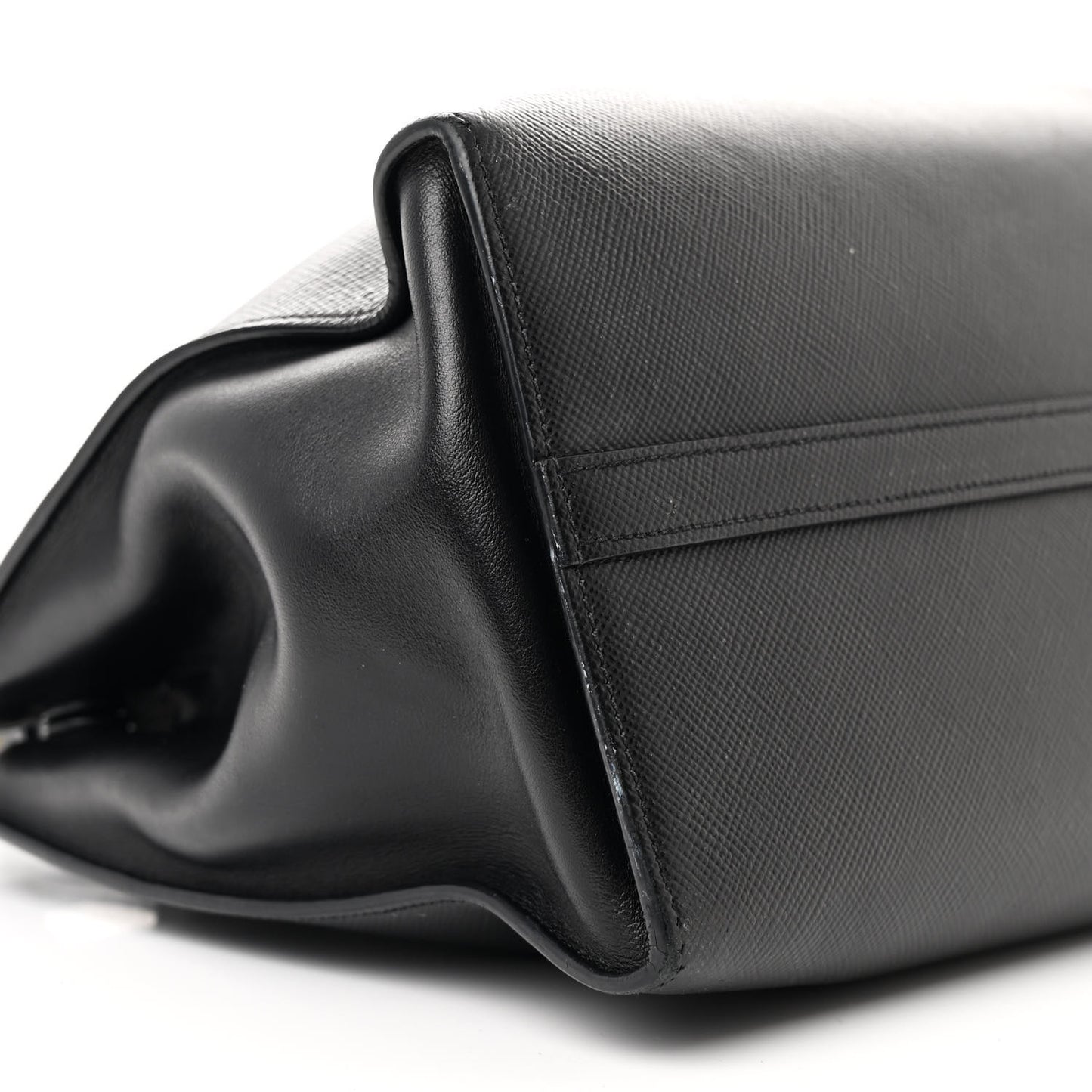 Saffiano Cuir Calfskin Medium Monochrome Top Handle Tote Black
