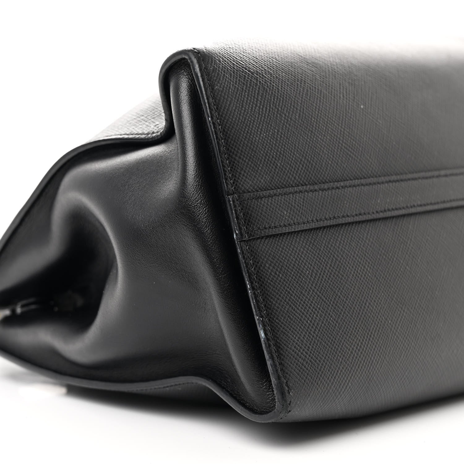 Prada Saffiano Cuir Calfskin Medium Monochrome Top Handle Tote Black 9 of 11
