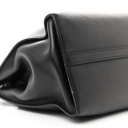 Prada Saffiano Cuir Calfskin Medium Monochrome Top Handle Tote Black 9 of 11