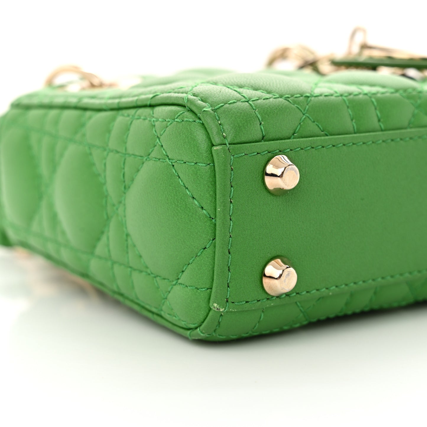 Lambskin Cannage Micro Lady Dior Green