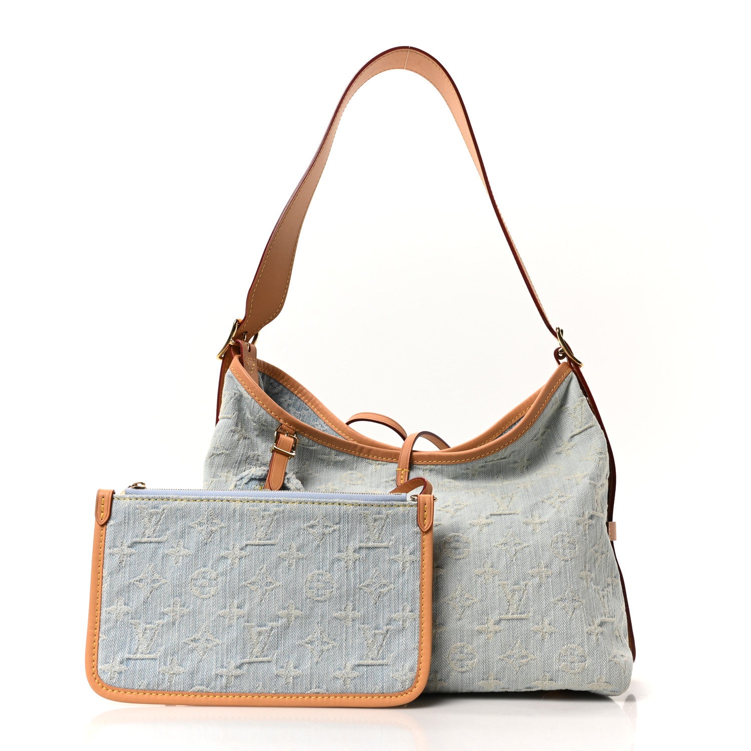 Louis Vuitton Monogram Denim CarryAll PM Sky Blue 3 of 10
