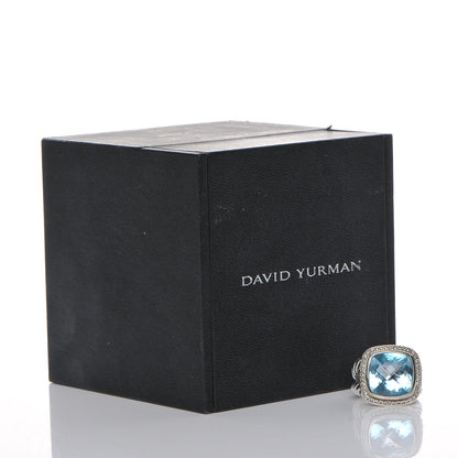 David Yurman Sterling Silver Diamond Blue Topaz 14mm Albion Ring 52 6.25 6 of 6