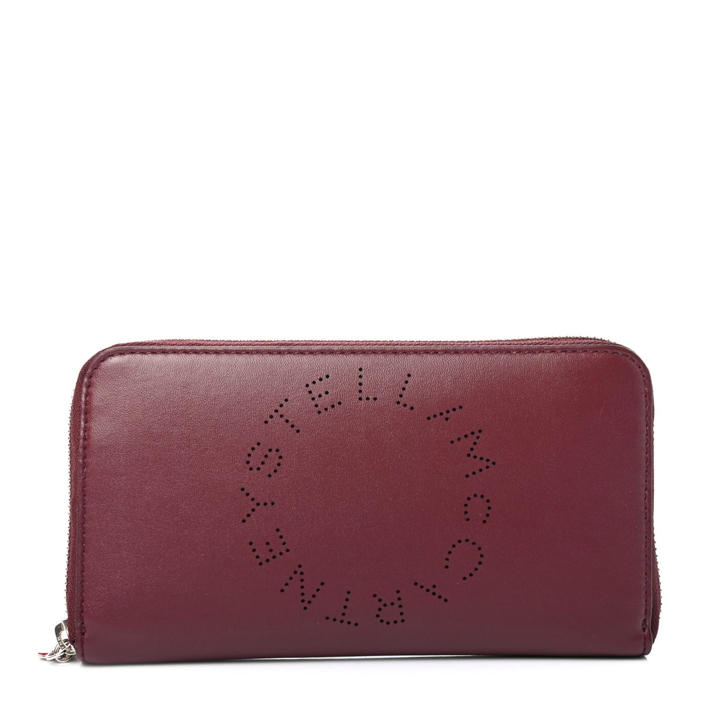 Eco Alter Nappa Perforated Logo Zip Around Wallet Wine
