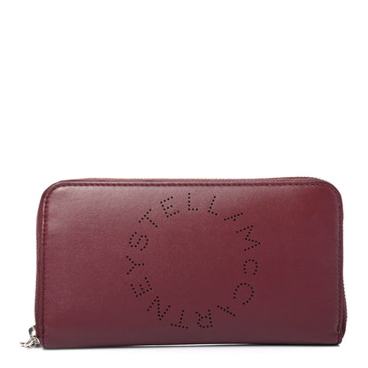 Stella McCartney Eco Alter Nappa Perforated Logo Zip Around Wallet Wine 1 of 4