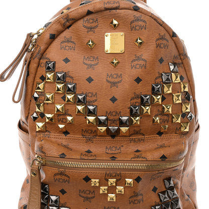 MCM Visetos Studded Medium Stark M Backpack Cognac 7 of 12