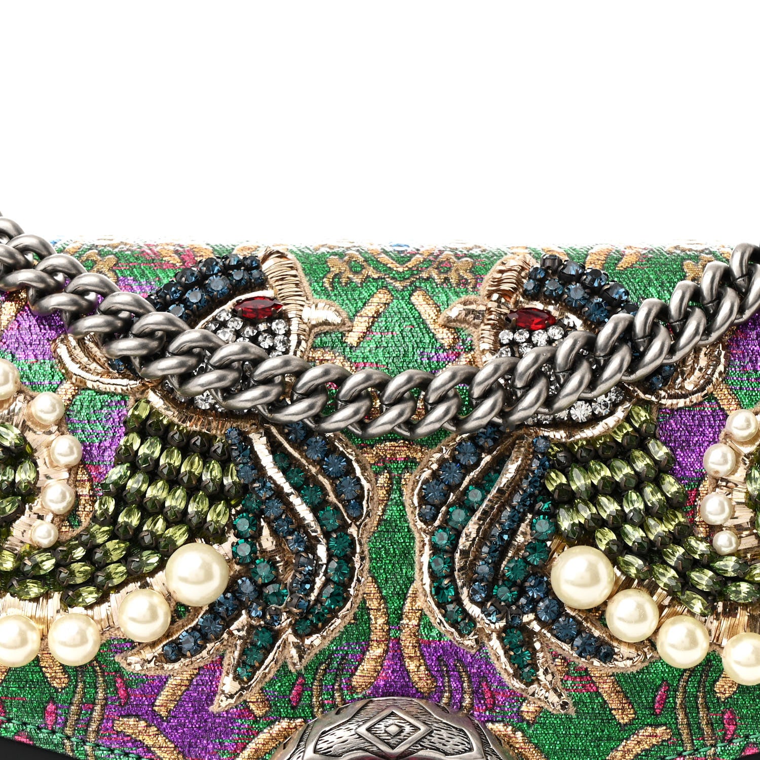 Gucci Brocade Crystal Embellished Medium Dionysus Shoulder Bag Multi 9 of 12