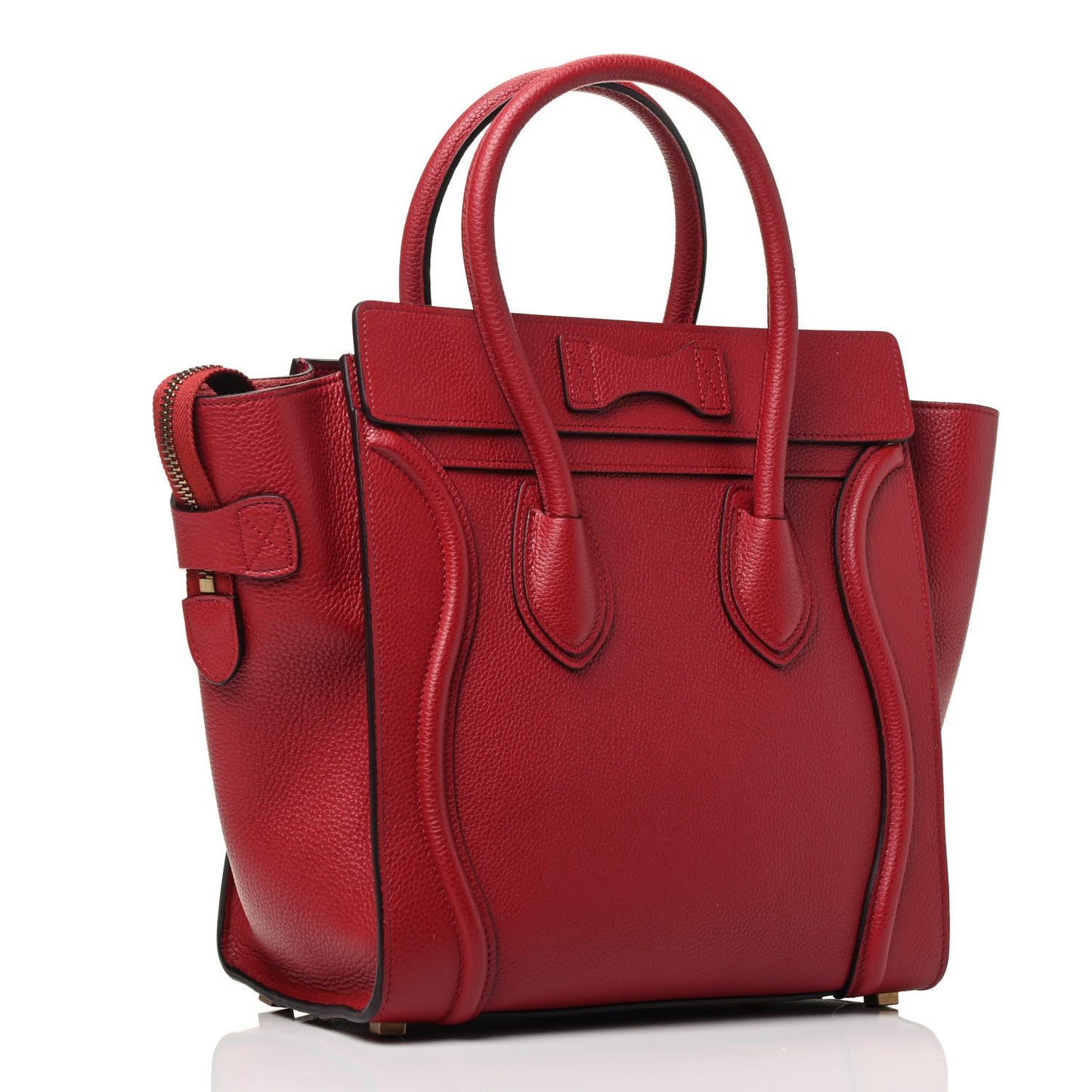 Drummed Calfskin Micro Luggage Red